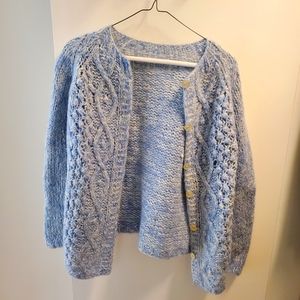 Chunky blue wool sweater